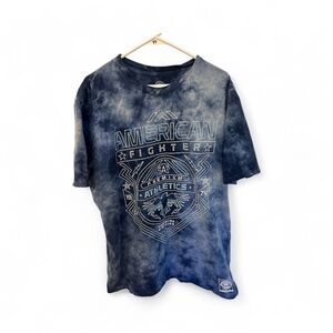 American Fighter Blue and White Graphic Tee